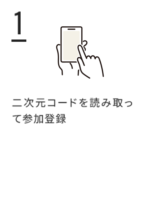 1.二次元コードを読み取って参加登録